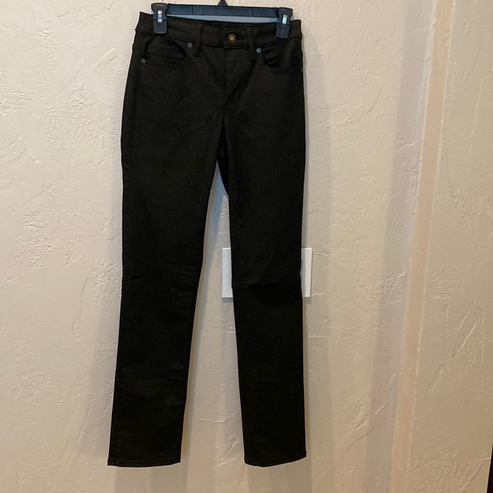 Lands End Mid Rise Straight Leg Black Jeans